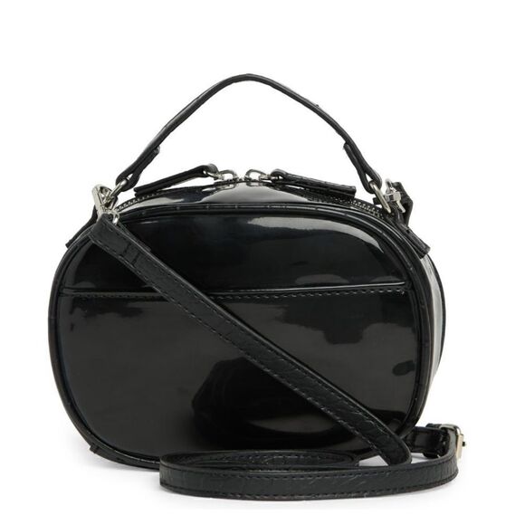 TAHARI Laguna Crossbody Bag, Vegan Patent Leather, Black, Adjustable Strap, NWT - Picture 5 of 16